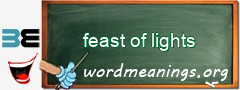 WordMeaning blackboard for feast of lights
